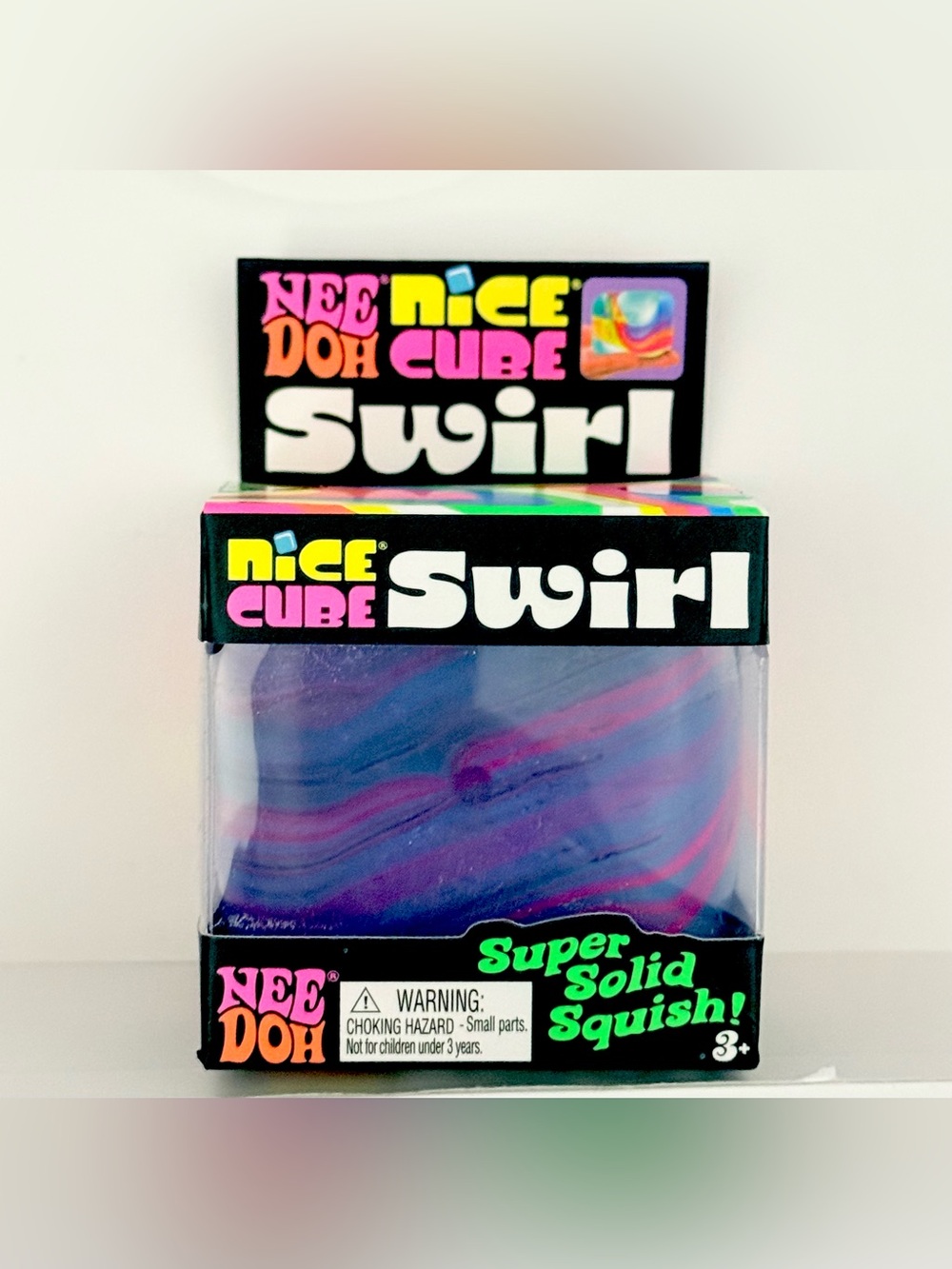 NWT NeeDoh Nice Cube Swirl Purple Pink Blue Sensory Squishy Fidget Toy
